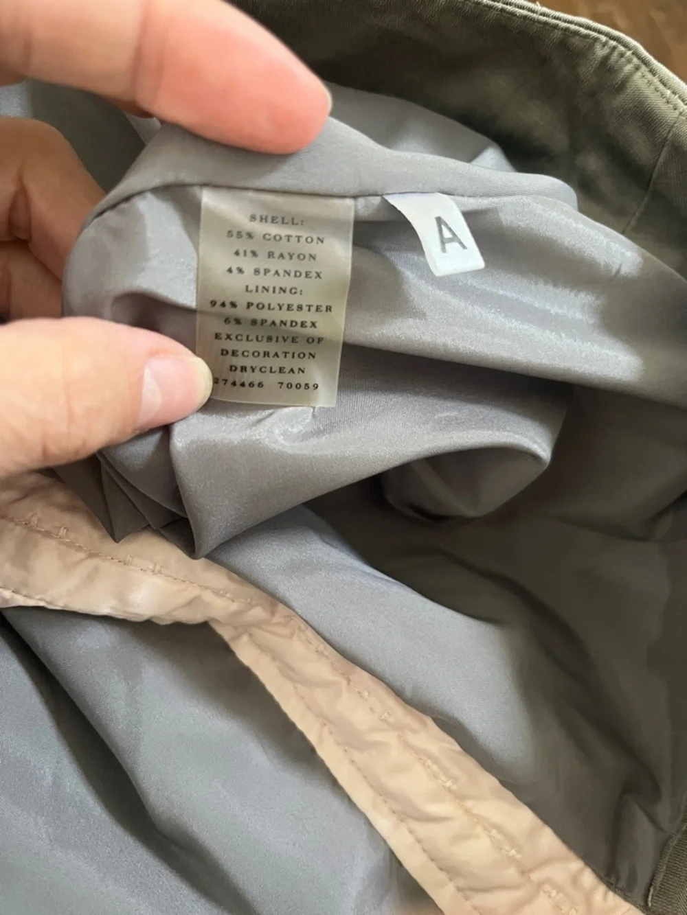 Ann Taylor Pencil Skirt mushroom gray, ballet pink exposed hook+eye back detail